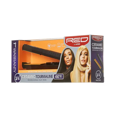 Miniatura 2 de Kiss Productos Plancha Plancha Professinal Turmalina Cerámica Roja, 0.75 pulgadas, 1 Libra