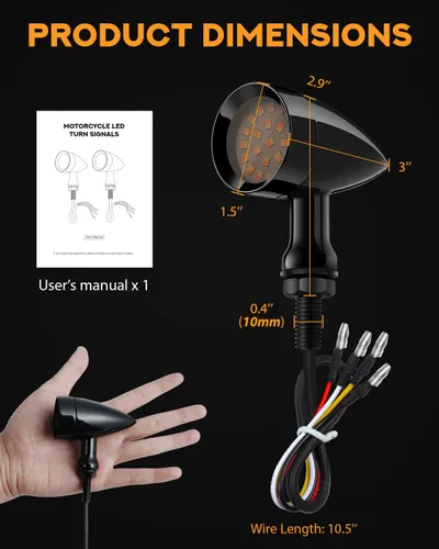 Miniatura 4 de PBYMT Luz trasera para motocicleta, 24 LED, luz trasera ámbar roja, luz trasera SMD para motocicleta, indicador intermitente compatible con Honda