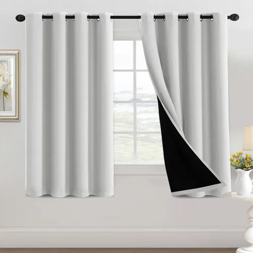 Miniatura 48 de H.VERSAILTEX Cortinas 100% de opacidad para dormitorio, con aislamiento térmico, cortinas opacas completas para sala de estar, cortinas de ventana