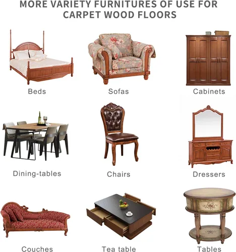 Miniatura 7 de Ezprotekt Paquete de 8 deslizadores de muebles grandes para alfombras, 9 1/2 x 5 3/4 pulgadas, almohadillas móviles ovaladas reutilizables para Beige