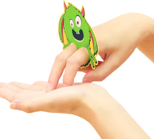 Miniatura 7 de Paquete de 36 tarjetas de marionetas de dedo de monstruo para el día de San Valentín para niños, tarjetas de regalo de San Valentín con sobres