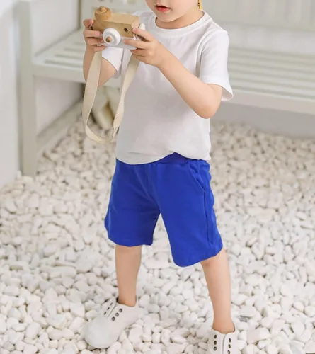 Miniatura 5 de Paquete de 2 pantalones cortos deportivos de punto de verano para niños y niñas, pantalones cortos suaves casuales para bebés