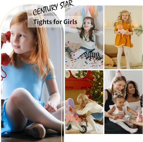Miniatura 6 de Century Star 2 pares de medias de ballet ultra suaves para niñas y bebés, súper elásticos, uniforme escolar