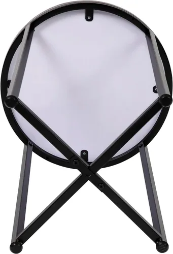 Miniatura 8 de Flash Furniture Hampstead Collection - Mesa auxiliar moderna con acabado de nogal - Marco negro mate entrecruzado