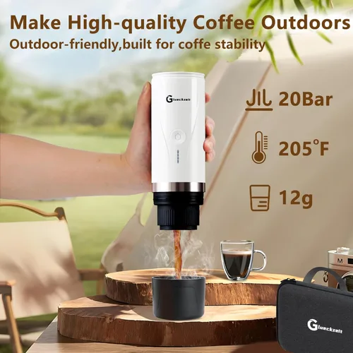 Miniatura 5 de Cafetera eléctrica portátil de café expreso, autocalentadora para viajes en automóvil, para acampar con tipo C, adecuada para café molido y cápsulas