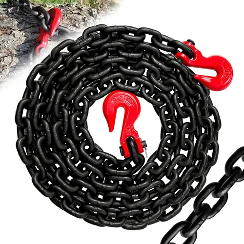 Miniatura 11 de G80 Cadena de Carpeta de Transporte Cadena de 1/4"×20 PIES de Alta Resistencia con 3300 Libras de Fuerza de Rotura para Remolque Cadenas