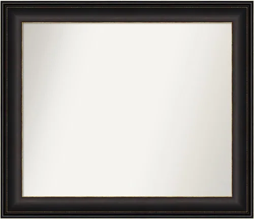 Miniatura 261 de Amanti Art Espejo de baño de bronce para sobre el fregadero, 24 x 24 pulgadas, espejo cuadrado de bronce Lara para tocador, marco de madera