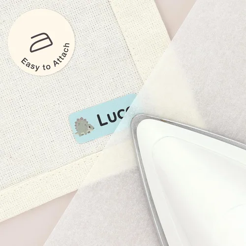 Miniatura 2 de Etiquetas de nombre termoadhesivas y etiquetas de nombre para ropa (120 unidades), etiquetas de tela personalizadas para niños, escuela, guardería