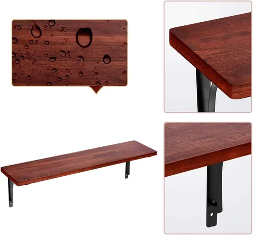 Miniatura 5 de Coral Flower Estantes flotantes para montaje en pared, moderno, rústico, de madera, para decoración del hogar, dormitorio, baño, sala de estar