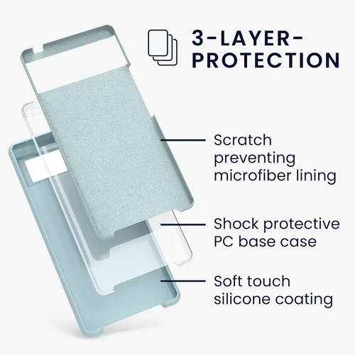 Miniatura 511 de kwmobile Funda Compatible con Google Pixel 6 Pro - Funda de teléfono de silicona TPU con acabado suave - Azul Arrecife