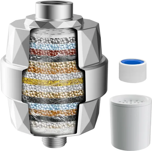 Miniatura 11 de iFealClear Paquete de 2 cartuchos de repuesto para filtro de ducha, filtro de ducha de alto rendimiento para agua dura para eliminar el cloro