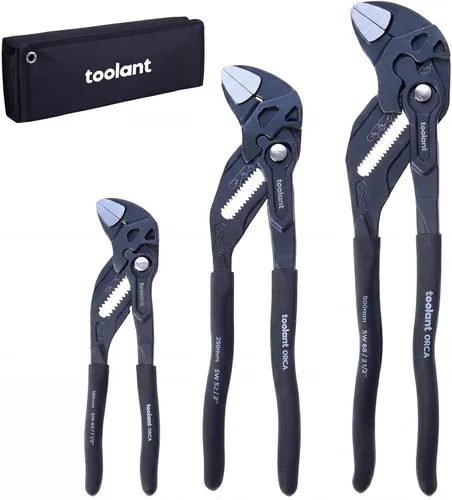Miniatura 7 de toolant Llave de alicates ajustable de bolsillo de 5 pulgadas, fosfato de zinc CR-V de acero con mandíbulas paralelas lisas y bolsa - Llave portátil