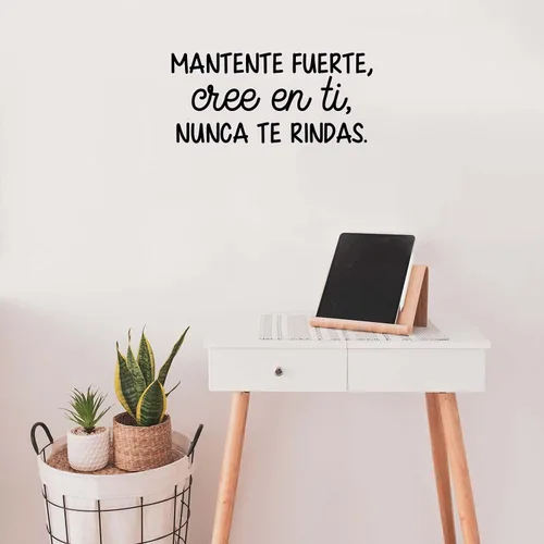 Miniatura 2 de Vinilo decorativo para pared, mantente fuerte Cree En Ti Nunca Te Rindas/Stay Strong Believe in You Never Give Up - 9 x 20 pulgadas, calcomanía