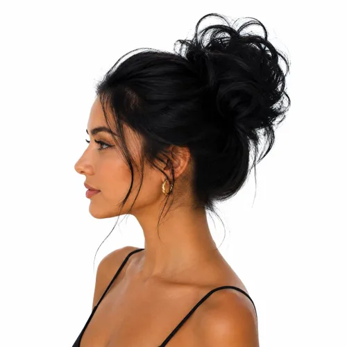 Miniatura 13 de PRETTYSHOP Pieza para el cabello de goma Voluminoso rizado y desordenado moño, 1