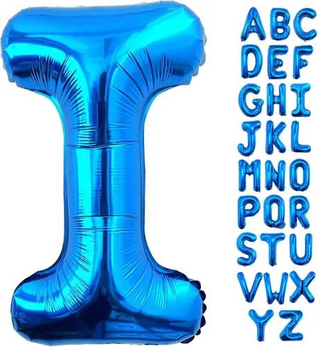 Miniatura 13 de Lovoir Globos azules grandes de 40 pulgadas con letra C de gran tamaño, globo de helio de aluminio de Mylar para decoración de fiesta de cumpleaños