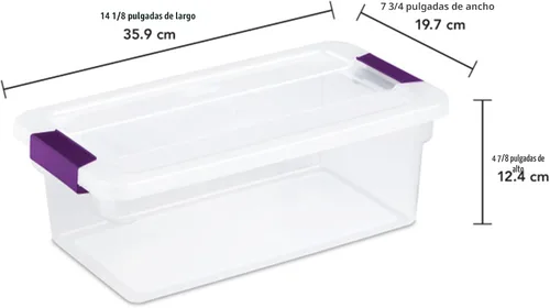 Miniatura 2 de Sterilite ClearView - Paquete de 12 cajas de pestillo de 6 cuartos de galón, contenedores organizadores apilables con tapas de pestillo
