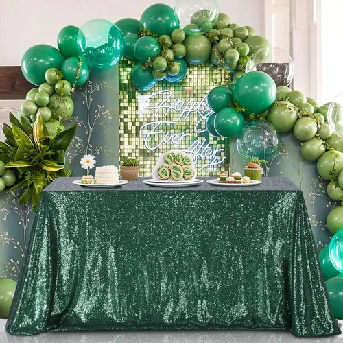 Miniatura 7 de B-COOL Mantel de lentejuelas de 60 x 102 pulgadas, mantel de cumpleaños rectangular azul bebé, brillante, duradero, boda, fiesta, restaurante