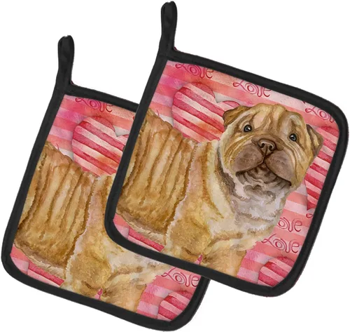 Miniatura 252 de Caroline's Treasures BB9655PTHD - Juego de soportes para ollas de cocina resistentes al calor, almohadillas calientes para horno, 7 1/2 x 7 1/2