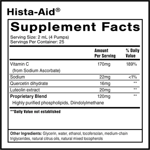 Miniatura 2 de Quicksilver Scientific Nanoemulsified Hista-Aid - Flavonoides para ayudar a mantener niveles saludables de histamina - Líquido liposomal de vitamina