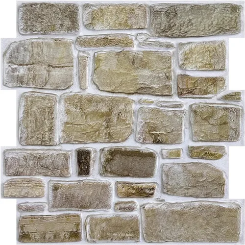 Miniatura 23 de Commomy 10 paneles de pared de piedra 3D para despegar y pegar, panel de pared de piedra sintética de 11.8 x 11.8 pulgadas, papel tapiz de ladrillo