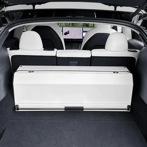 Miniatura 11 de Organizador de maletero de automóvil, organizador de almacenamiento resistente con tapa y asa de empuje, organizador plegable de cuero para SUV