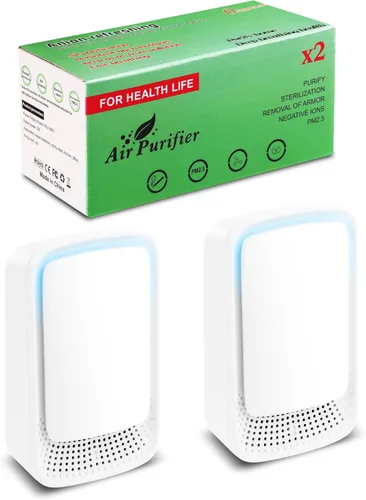 VGY Purificador de aire enchufable (paquete de 2) – Purificador de aire ionizador, purificadores de aire de iones negativos silenciosos, filtro de