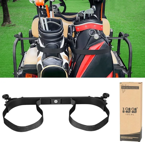 10L0L Soporte para bolsa de carrito de golf para 2+2 asientos traseros, accesorio universal sin perforaciones para Club Car EZGO Yamaha con tubo