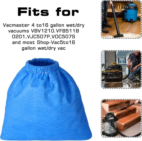 Miniatura 3 de 3 bolsas de filtro de tela compatibles con Craftsman de 2 y 2-1/2 galones, reemplaza 916949, 9-16949, microforrado