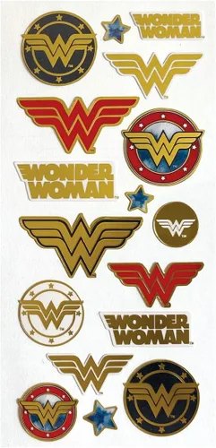 Miniatura 5 de Playhouse DC Comics Wonder Woman - Lámina de calcomanías con efecto esmaltado, 3 paquetes