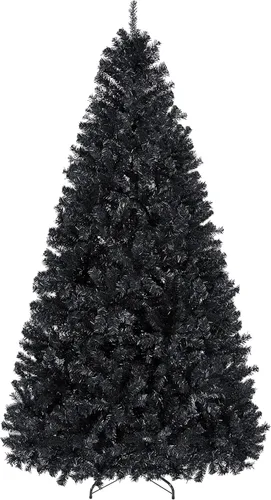 Miniatura 15 de Yaheetech - Árbol de pino artificial de Halloween negro de 4.5 pies, para decoración de fiestas en casa, oficina, fiestas, en interiores