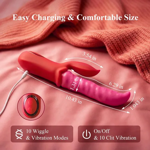 Miniatura 6 de Vibrador de juguetes sexuales para adultos, consolador – Vibrador de ondulación profunda y placer prolongado con acción de lengua lamiendo, con 10