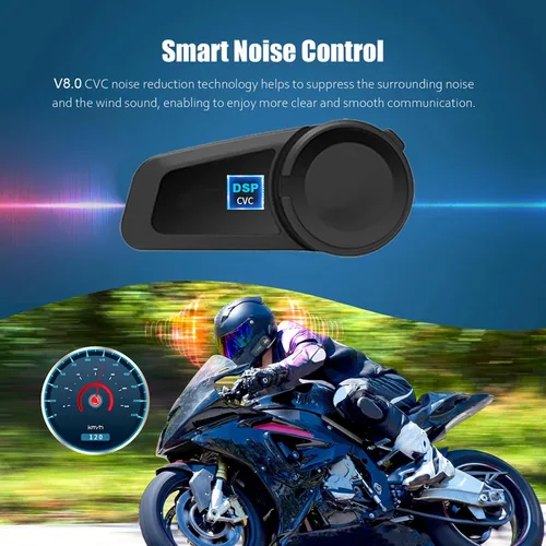 Miniatura 5 de QSPORTPEAK M2 - Intercomunicador de auriculares Bluetooth para casco de motocicleta, dúplex completo, inalámbrico para 6 conductores/alcance 3,280.8