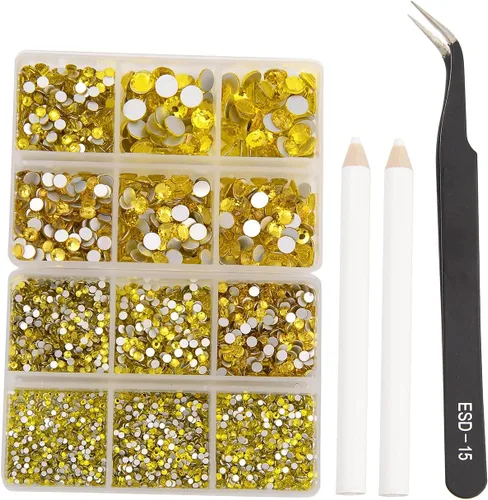 Miniatura 32 de NCB 288 diamantes de imitación de cristal redondos para arte de uñas, con parte trasera plana, para hacer accesorios de bricolaje, zapatos, ropa