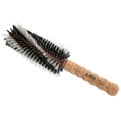 Miniatura 7 de Ibiza Hair Cepillo redondo de cerdas de jabalí (G3-2.165 in) Cerdas de nailon híbridas de jabalí y fibra de carbono con mango de corcho Ideal