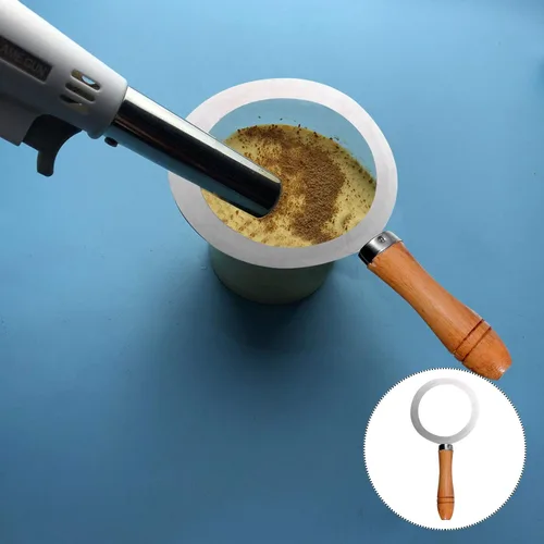 Miniatura 2 de DOITOOL Anillo de taza de té con leche de acero inoxidable, cubierta protectora con mango de 8.46 pulgadas, resistente al calor, para cafetería
