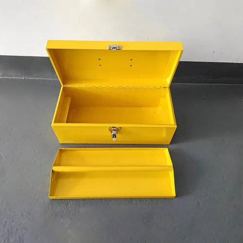 Miniatura 2 de Caja de herramientas grande de 16 pulgadas, organizador portátil de metal, caja de herramientas de bloqueo, caja de aparejos de pesca, caja de metal