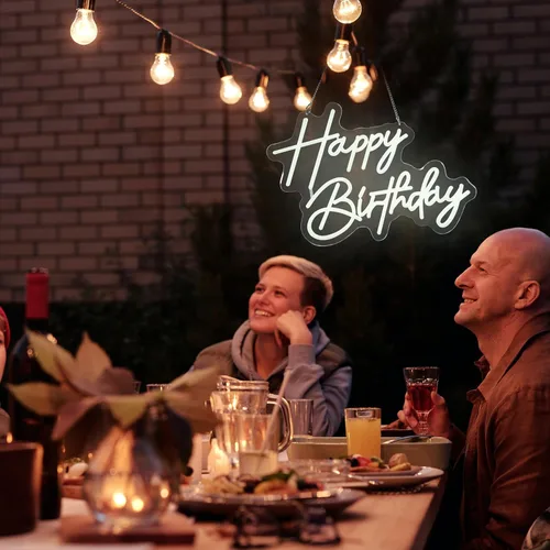 Miniatura 7 de Letrero de neón de feliz cumpleaños, luces de pared para cerveza, bar, club, dormitorio, hotel, pub, cafetería, boda, fiesta de cumpleaños, regalos
