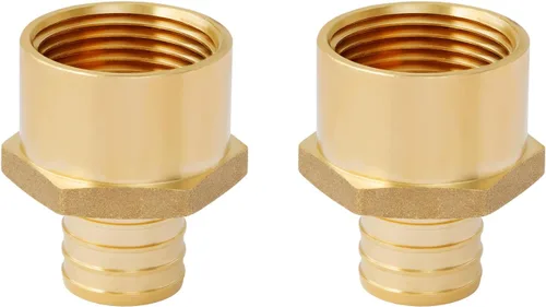 SUNGATOR Paquete de 2 accesorios de latón PEX de 1" a 1" hembra NPT, certificados por UPC