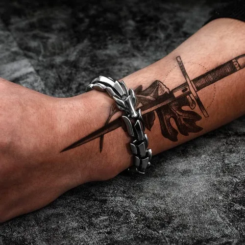 Miniatura 5 de WFYOU Viking - Pulsera punk vintage para hombre, acero inoxidable, cadena de eslabones de dragón, joyería de moda, cultura callejera hippop