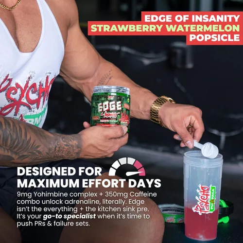 Miniatura 6 de Psycho Pharma Polvo de preentrenamiento de alta rigidez más fuerte, borde de locura, suplemento de preentrenamiento más intenso para bombas, fuerza