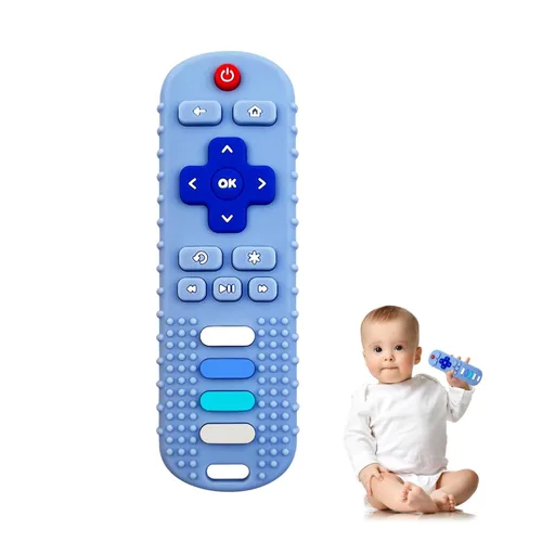 Miniatura 15 de YAPROMO Juguetes de Dentición de Silicona para Bebés, Juguete Control Remoto para Bebés de 3-18 Meses, Juguete de Dentición Control Remoto para Negro