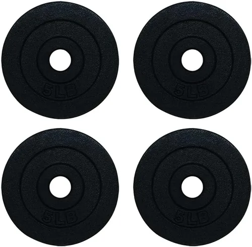 Miniatura 6 de Juego de placas de peso de hierro fundido de 1.14 pulgadas con orificio central para mancuernas, pesas, entrenamiento de fuerza, 1.25 libras, 2.5