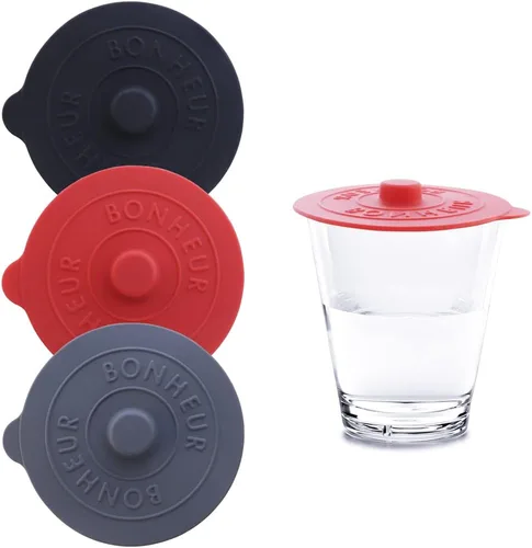 JOGILBOY Taza universal de silicona de grado alimenticio, 3 unidades, tapa hermética, tapa hermética, bebidas calientes y frías, tapa antipolvo, a