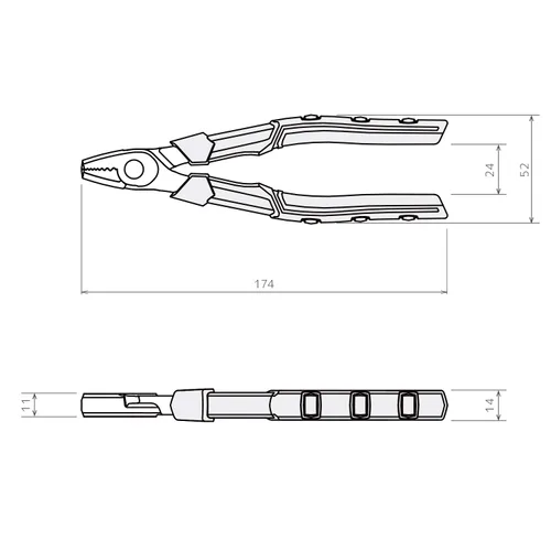 Miniatura 5 de ENGINEER Alicates extractor de tornillo PZ-22 con dientes dentados de acero al carbono
