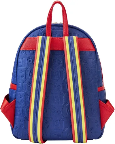 Miniatura 2 de Loungefly My Hero Academia Group Debossed Logo Mini Mochila Anime, Azul Rojo, Mini mochila