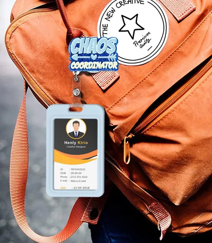 Miniatura 6 de Tian Zhun Carrete retráctil para coordinador del caos, con clip de identificación, aprecio para enfermera, enfermera, profesor, oficina, mujeres