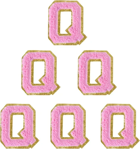 Miniatura 157 de 6 piezas de parches de letras de chenilla autoadhesivas, parches de letras preppy de 2 pulgadas para bolsos, ropa y sombreros, grandes pegatinas