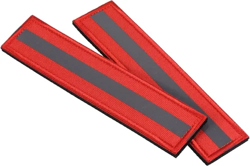 Miniatura 4 de PATIKIL Parche reflectante de 1 x 6, 2 piezas de cierre de gancho y bucle de seguridad para deportistas nocturnos, trabajadores, excursionistas, Rojo