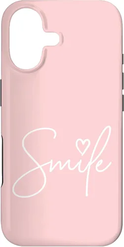 Linda funda de sonrisa rosa claro para iPhone 17