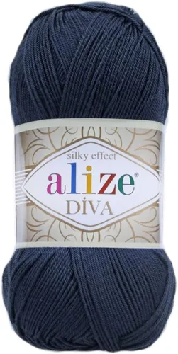 Miniatura 36 de Alize Diva Silk Effect 100% hilo acrílico de microfibra, 1 madejas de bola de 3.53 oz 383yds color (1 - crema)